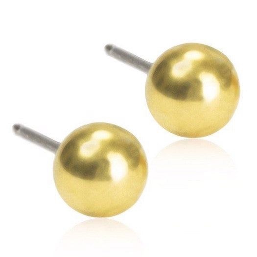 Blomdahl kugleøreringe i forgyldt titanium Ø3–5 mm